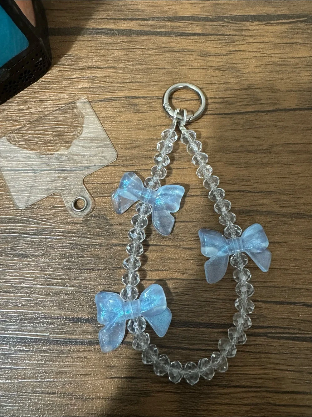 Bling Bling Crystal with Blue Bow Phone/Key/Bag Chain #P1099